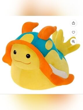 Fiesta Snuggles Sea Slug Plush Sea Creature Stuffed Toy - Yellow, Orange, Teal